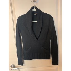 J Crew Black Shawl Collar Sweater